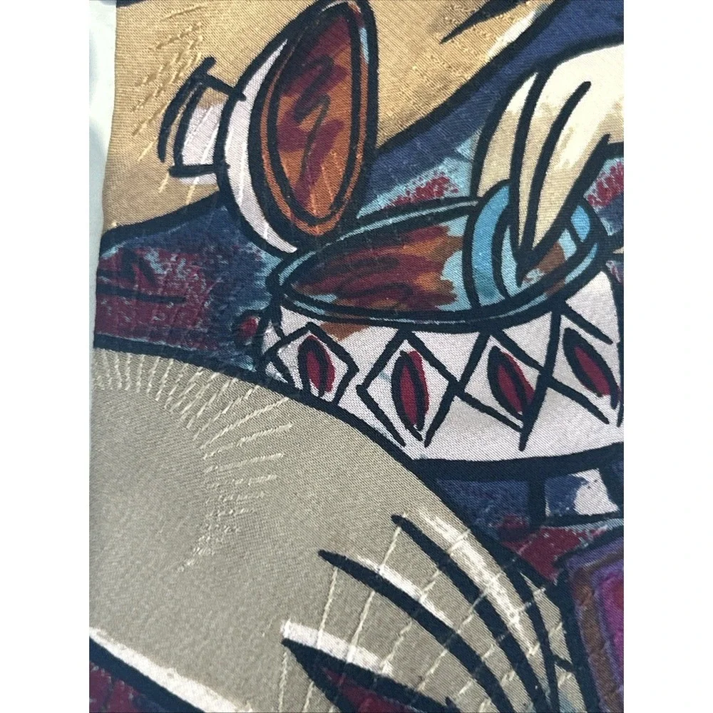 VTG The Beatles Abstract Pattern 100% Silk Tie Made In USA Hide Your Love Away